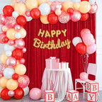 8ft x 8ft Red Sequin Backdrop Party Backdrop Curtain for Wedding Birthday Event Ceremony Wall Decorations