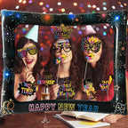 2026 New Year Photo Booth Inflatable Frame Kit, 30Pcs Colorful Neon New Years Photo Booth Props with Inflatable Picture Frame for New Year Eve Party Selfie Props Supplies