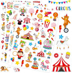 Cute Carnival Circus Stickers 820 Count Party Goodie Gifts Bags Decor Red White Elephant Clown Adhesive Stickers for Kids Girls Boys Birthday Invitations Art Craft Decor School Game Class Rewards