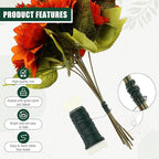 Ferraycle 48 Pack Green Floral Wire 38 Yards 22 Gauge Flexible Paddle Florist Christmas Green Wire for Crafts Christmas Wreaths Tree Garland and Floral Flower Arrangements