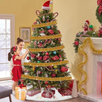 25 Feet Christmas Tinsel Garland, Metallic Twist Wall Hanging Backdrop for Parade Floats, Christmas Eve, New Year, Valentine's Day Party Decorations (Champagne Gold, 4in x 25ft)