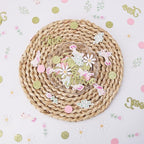 220PCS Two Silly Goose Birthday Decorations for Girl, Goose Dot Leaves Flower 2nd Birthday Confetti for Pink and Gold 2 Year Old Bday Decor