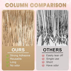 2 Pack Champagne Foil Fringe Backdrop Curtains, Tinsel Streamers Birthday Party Decorations, Fringe Backdrop for Anniversary, New Years, Birthday Party