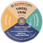 Mandala Crafts Iridescent Tinsel Garland - Thin Metallic Foil Glitter Mini Garland for Christmas Tree, Party, Wedding Decor, and Holiday Decorations