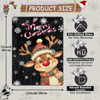 Merry Christmas Reindeer Metal Tin Sign - Funny Christmas House Decoration 12x16Inch for Outdoor and Indoor Use