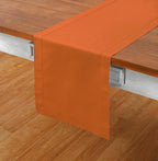 Solino Home Cotton Linen Table Runner 60 Inches - Pumpkin Hemstitch Table Runner 14 x 60 Inch Ideal for Dresser and Coffee Tables - Fall, Autumn, Halloween, Thanksgiving, Holiday