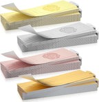 Polymer Material Reusable Napkin Band, Glue-Free Tear-Proof Water Resistant Oil-Proof Napkin Bands Set of 200(Assorted 4 Front Colors and Back Silver), 6 Adjustable Sizes Napkin Rings