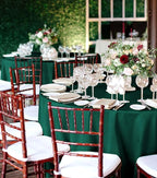 10 Packs Satin Tablecloth 120 Inch Dark Green Round Table Cloth Silk Tablecloth Smooth Fabric Overlay Satin Table Cover Decoration for Wedding Party Banquet Events