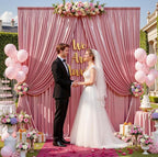 20ftx10ft Rose Gold Sequin Backdrop Curtain for Parties, Wrinkle Free Thick Glitter Sparkle Photo Backdrop Drapes 4 Panels 5x10FT Shimmer Back Drop Cloth for Wedding Birthday Photography Background