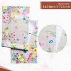 Maison d' Hermine Table Runner 100% Cotton Single Layer Table Runners 72 inches Long Decorative for Home Kitchen Dining Party Wedding Bridal Shower Spring Summer (Jardin D'Ete - Fog, 14.50" x 72")