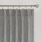 Vision Home Pinch Pleated Gray Semi Sheer Curtains Textured Light Filtering Window Curtains 63 inch for Living Room Bedroom Rayon Blended Charcoal Grey Pinch Pleat Drapes with Hooks 2 Panels 40"Wx63"L