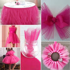 Fuchsia Tulle Fabric Rolls 6 Inch by 100 Yards (300 feet) Fabric Spool Tulle Ribbon for DIY Tutu Baby Shower Birthday Party Wedding Halloween Decorations Christmas Craft Supplies