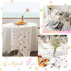 BINBE 3pcs Ivory Daisy Fall Table Runner Embroidery Gauze 10FT Florals Seasonal Tulle Holiday Birthday Kitchen Dining Table Decor for Home Party