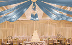6 Panels Dusty Blue Ceiling Drapes for Wedding 5ftx40ft Ceiling Drapes Wedding Arch Draping Fabric Cheesecloth Sheer Curtain Romantic Ceiling Decorations for Weddings Party Banquet Ceremony Stage