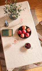 patdrea Designer Beige Rectangle Tablecloth,Vintage French Linen Trees Pattern Table Cloth,Decoration Table Cover for Kitchen Dining Christmas,Thanksgiving,Tea Party,55"x79"-Tatiana D
