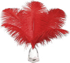 12pcs Natural Bright Red Ostrich Feathers 12-14inch (30-35cm) for Wedding Party Centerpieces，Flower Arrangement and Home Decoration.