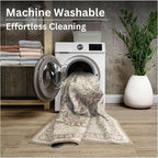 Bloom Rugs Washable Non-Slip 8' x 10' Rug - Light Brown Traditional Medallion Area Rug for Living Room, Bedroom, Dining Room, and Kitchen - Exact Size: 8' x 10'