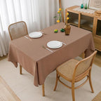 NLMUVW Square Linen Tablecloth 54 x 54 Inch, Mocha Farmhouse Table Cloth Textured Water Resistant Table Cover for Kitchen Dining Coffee