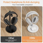 Headphone Stand with Wireless Charger, Gaming Headset Holder Hanger Rack 2 in 1 Wireless Charging Station Dock for iPhone 15/14/13/12/11 Series, AirPods Pro/3/2 and Desk All Headphones, White