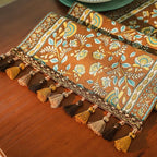 13×72 Inch Table Runner, Retro-Luxury Tassels Series for Kitchen Dining Table Holiday Decoration (Coffee Branch)