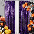 Eternal Beauty Sequin Backdrop Curtains, 3x7 Ft-2 Panels Purple Back Drop for Shimmer Photography Party Wedding Birthday Decor