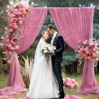 10 x 10 Feet New Pink A Backdrop Curtain for Partie, Background Curtains for Photoshoot, Birthday, Wedding, Mardi Gras, Easter, Mother's Day Party Decorations 5Ft x 10Ft, 2 Panels