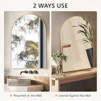 Arched Bathroom Mirror for Wall, Mirror for Vanity,30''x20'' Large Wall Mounted Mirror, Metal Frame (30''x20'', Gold)