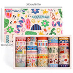 emmoolife 35 Rolls Washi Tape Set, Colorful Cute Floral Writable Decorative Tapes for Scrapbooking and Journaling, Junk Journal Supplies, Bullet Journaling for Women Girl 5-30mm Wide 9.84ft Long/Roll