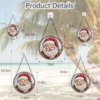 Stained Glass Window Hanging - Red White Santa Claus Suncatcher for Doors Home Christmas Decoration Winter Sun Catcher Thanksgiving New Year Birthday Gifts for Women Men Mom Nana Girl 11.8 in