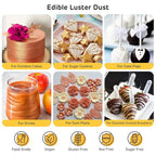 Nomeca Edible Luster Dust, 8 Grams Food Grade Gold Cake Dust Metallic Shimmer Christmas Food Coloring Powder for Cake Decorating, Baking, Fondant, Gumpaste, Chocolate, Candy, Drinks, Cookies - Gold