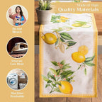 Maison d' Hermine Table runner 100% Cotton Double Layer Table Runners 72 inches long Decorative for Home Kitchen Dining Party Baby Shower Wedding Bridal Shower Spring Summer (Limoncello, 14.50" x 72")