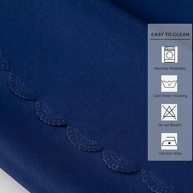 Small Round Navy Tablecloth 24 Inch Polyester Fabric Washable Table Cover Decorative Wrinkle Resistant Solid Color Table Cloth for Nightstand Party Wedding Camping