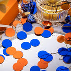 Orange Blue Table Confetti Party Decorations Metallic Circle Dot Confetti, 1.2 Inch, 300pcs