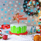 MARFOREVER Winter Snowflake Confetti Decorations, White Blue Glitter Confetti Snow Scatter Sequins for Winter Wonderland Frozen Holiday Baby Shower Party Table Decor Supplies