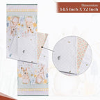 Maison d' Hermine Table Runner 100% Cotton Double Layer Table Runners 72 inches Long Decorative for Kitchen Dining Party Baby Shower Wedding Bridal Shower Spring Summer (Easter Dew , 14.50" x 72")