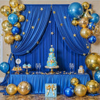 30ftx12ft Wrinkle Free Royal Blue Backdrop Curtain, 6 Panels 12FT Height Royal Blue Wedding Backdrop Drapes, Silky Polyester Back Drop Cloth for Birthday Photography Background Party Backdrop Draping
