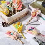 Layhit 12 Pack Boho Dried Flower Bouquet Mini Wedding Handmade Dry Flowers Decor for Vase Crafts DIY Photo Boutonniere for Men Floral Plant for Bridesmaid Gift Birthday Decor