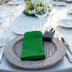 ANECO 12 Pieces Satin Napkins Soft Dinner Napkins Square Table Napkins 17 x 17 Inches for Restaurant Weddings Party Dinner Decoration(Forest Green)
