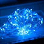 btfarm 12 Pack Fairy Lights Battery Operated, 7FT 20 LED Mini String Lights Waterproof Silver Wire for Mason Jars Centerpiece Table Crafts Bedroom Christmas Decoration, Blue