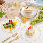 Festiva 200Pcs Clear Plastic Dessert Plates Disposable 6.3" with Plastic Forks 5" - Small Clear Plates-Dessert/Cake/Appetizer Plates for Thanksgiving/Christmas Party & Wedding - Serve for 100Guests