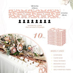 Wedding Sequin Table Runner Rose Gold Flower 10 Packs 12x108 Inch Glitter Table Runners for Banquet Table Decoration Sparkly Table Overlay
