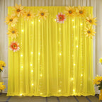 10ft x 10ft Yellow Backdrop Curtain Drapes, Wrinkle-Free Sheer Chiffon Fabric Photo Backgroud Panels for Wedding Arch Party Ceremony Stage Photography Decoration