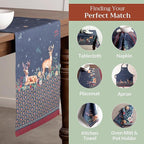 Maison d' Hermine Table Runner 100% Cotton Single Layer Table Runners 72 inches Long for Thanksgiving Christmas Decorations Home Kitchen Dining Party Wedding (Christmas Joy, 14.5" x 72")