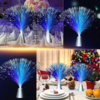 Patelai 16 Pcs LED Fiber Optic Lamp Color Changing Fiber Optic Night Light with Multicolor Glow Decorative Table Centerpiece for Sensory Bedroom Halloween Party Holiday Decorations (Stylish,Blue)