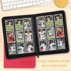 Trading Card Binder, Card Collection Binder Album Folder with 540 Side Loading Pockets, 9 Pocket Trading Card Album Folder for TGC,MTG, Baseball Cards, Yugioh(Red)