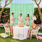 Mint Green Sequin Backdrop Curtain 4 Pieces 2FTx8FT Glitter Photography Backdrop for Party Wedding Birthday Christmas Decorations