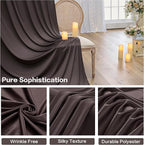 PartyVillage 20ft×15ft Brown Backdrop Curtain for Wedding Parties, 4 Panels Wrinkle Free 15 FT Long Polyester Photo Backdrop Drapes Back Drop Cloth for Birthday Photography Background