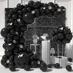 12PCS Black Shimmer Wall Backdrop, Square Sequin Photo Backdrops Panel, Glitter Wall Background for Birthdays, Weddings, Halloween, Engagements, Disco Bachelorette Party Decoration (3FTx4FT)