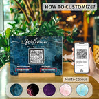 Personalized Custom Metal QR Code Sign Venmo Cashapp Scan to Pay with Stand Instagram Facebook Social Media QR Signs Bar Code QR Plaque Print for Business Salon Beauty Store Restaurant Wifi Sign (W5)