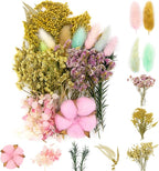 Vignee Real Dried Pressed Leaf Flowers-Multiple Colorful Pressed Flowers Daisies for Craft Resin Jewelry Making Art Craft DIY and Soap Candle Scrapbooking DIY Resin（Pink）